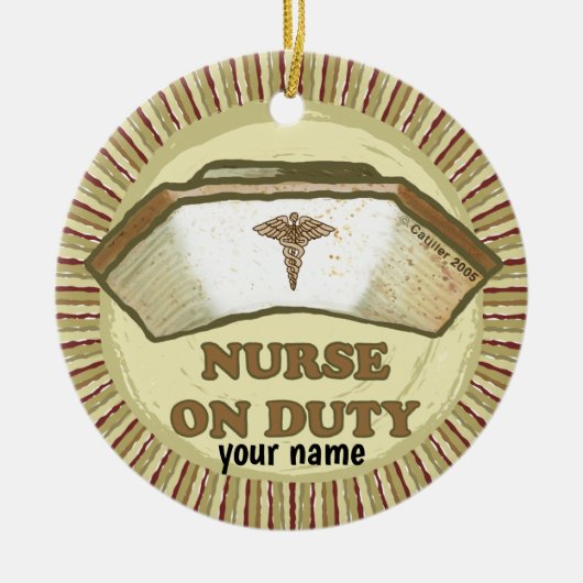 Verpleegkundige dienst keramisch ornament (Voorkant)