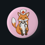 Verpleegkundige Doctor Fox Tekening Schattigee Roz Ronde Button 5,7 Cm<br><div class="desc">Deze schattige gepersonaliseerde knop zou ideaal zijn voor elke medische professional, van uw geliefde lokale verpleegkundige tot een recente medische school afstuderen. Gepersonaliseerde badge ontwerp met een schattige handgetekende rode vos pup met een stethoscoop en het dragen van een witte en rode kruis verpleegkundige pet. Standaard afgedrukt op een roze...</div>