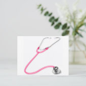 Verpleegkundige Doctor Pink Stethoscope EMT Briefkaart (Staand voorkant)