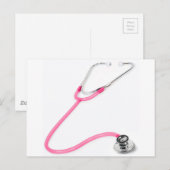 Verpleegkundige Doctor Pink Stethoscope EMT Briefkaart (Voorkant / Achterkant)