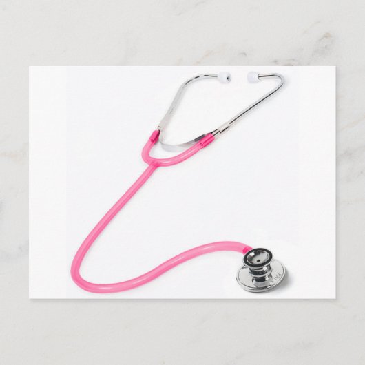 Verpleegkundige Doctor Pink Stethoscope EMT Briefkaart (Voorkant)