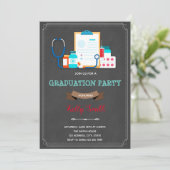 Verpleegkundige dokter afstuderen pensioenfeest kaart (Staand voorkant)