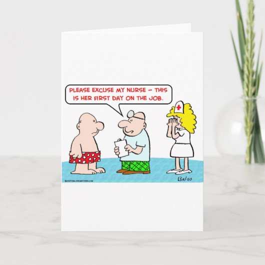 Verpleegkundige eerste dag op het werk kaart (Voorkant)