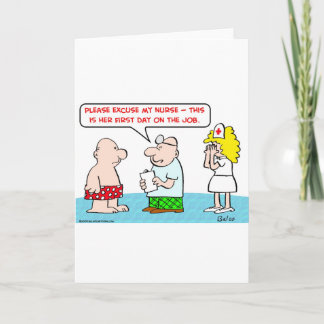Verpleegkundige eerste dag op het werk kaart