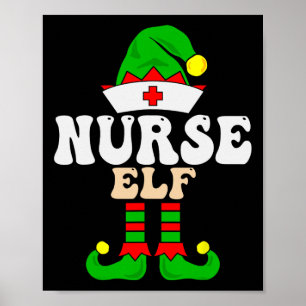Verpleegkundige Elf Kerstmis Matching Familie Groe Poster