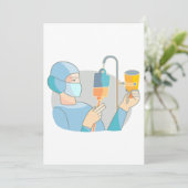 Verpleegkundige en druppeluitnodigingen kaart (Staand voorkant)
