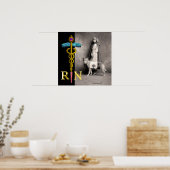 VERPLEEGKUNDIGE EN REDDINGSHOND /Gouden Caduceus R Poster (Keuken)