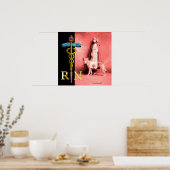 VERPLEEGKUNDIGE EN REDDINGSHOND /Gouden Caduceus R Poster (Keuken)