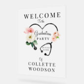 Verpleegkundige Floral Stethoscope Graduation Part Acryl Bord (Hoek)