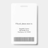 Verpleegkundige Foto ID Beveiliging Badge (Achterkant)