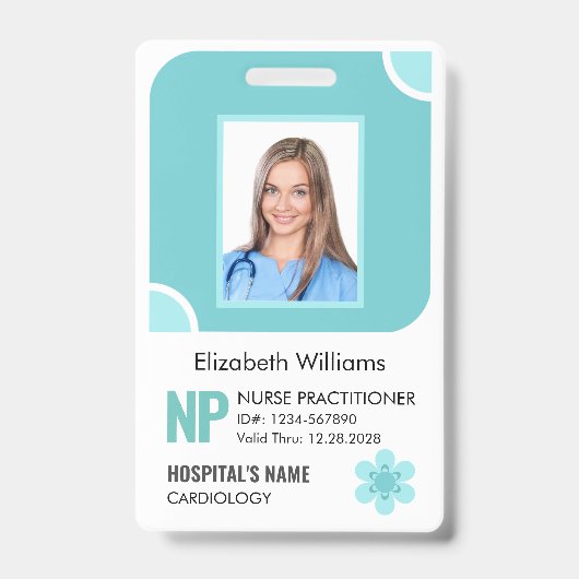 Verpleegkundige Foto ID Beveiliging Badge (Voorzijde)