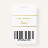 Verpleegkundige Foto Logo Barcode Faux Gold Elegan Badge (Achterkant)