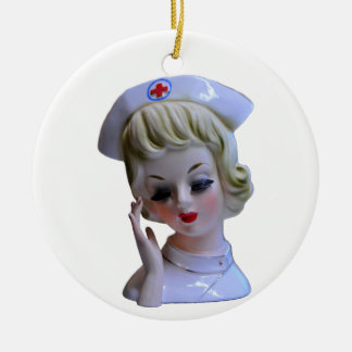 Verpleegkundige frontlijn Hero Head Vase 1960s Keramisch Ornament