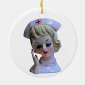 Verpleegkundige frontlijn Hero Head Vase 1960s Keramisch Ornament (Achterkant)