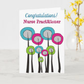 Verpleegkundige "Gefeliciteerd" Whimsical  Kaart (Gele Bloem)