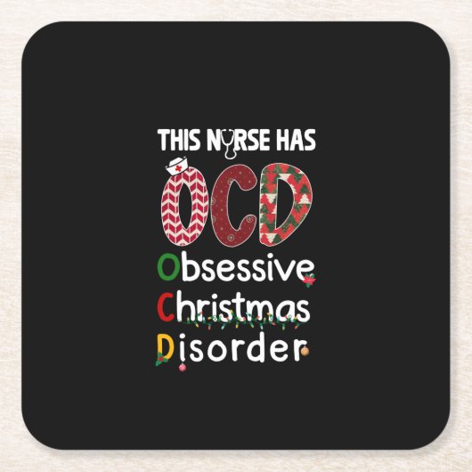 Verpleegkundige Gift Deze verpleegster heeft OCD Kartonnen Onderzetters (Voorkant)