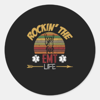 Verpleegkundige Gift |  Rockin' The EMT Life Ronde Sticker