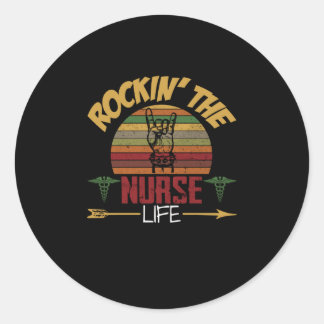 Verpleegkundige Gift | Rockin' The Nurse Life Ronde Sticker