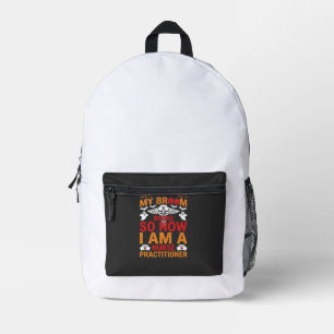 Verpleegkundige Halloween Bezem Gebroken Ontwerp_1 Bedrukte Rugzak