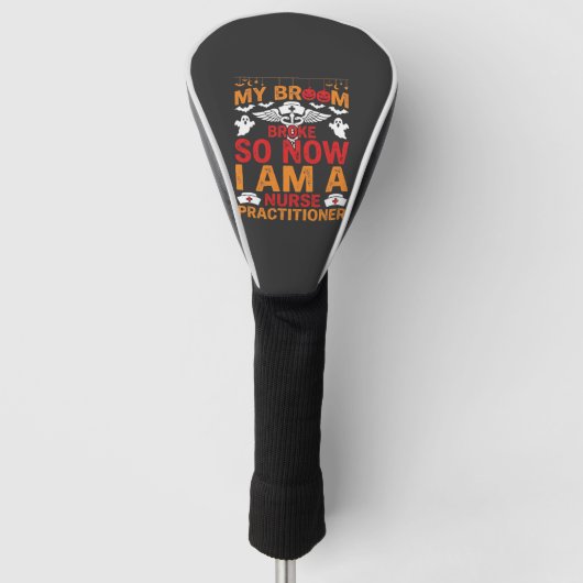 Verpleegkundige Halloween Bezem Gebroken Ontwerp_1 Golfheadcover (Voorkant)