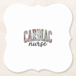 Verpleegkundige Hart Florale Varsity Lettering Ont Kartonnen Onderzetters
