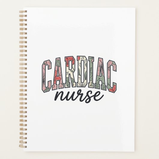 Verpleegkundige Hart Florale Varsity Lettering Ont Planner (Voorkant)