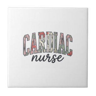 Verpleegkundige Hart Florale Varsity Lettering Ont Tegeltje