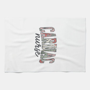 Verpleegkundige Hart Florale Varsity Letterontwerp Theedoek