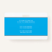 Verpleegkundige ID blauwe foto sjabloon Badge (Achterkant)