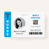 Verpleegkundige ID blauwe foto sjabloon Badge (Voorkant)