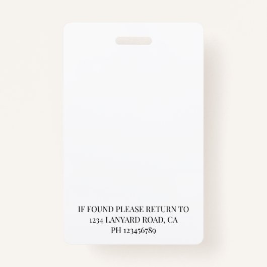 Verpleegkundige ID Foto Blauwgroen Eenvoudige Logo Badge (Achterkant)