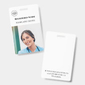Verpleegkundige ID Foto Eenvoudige Logo Badge (Front & Back)