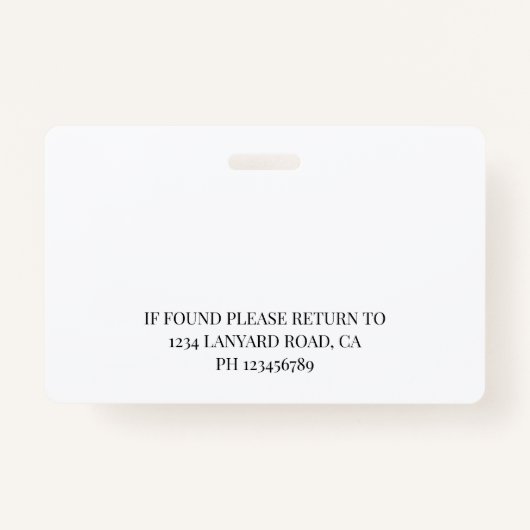 Verpleegkundige ID Foto Zwart Eenvoudige Logo Badg Badge (Achterkant)