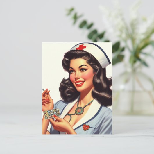  verpleegkundige illustratie briefkaart (Staand voorkant)
