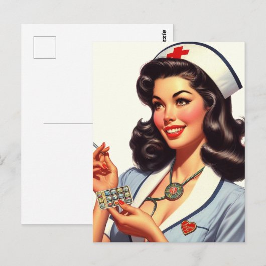  verpleegkundige illustratie briefkaart (Voorkant / Achterkant)