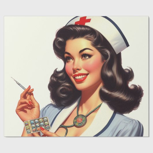  verpleegkundige illustratie cadeaupapier (Vlak)