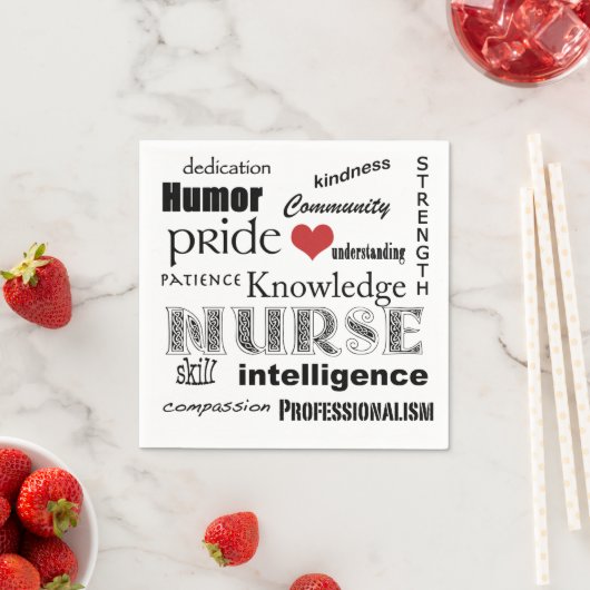 Verpleegkundige kenmerken + rood hart servetten (Insitu)