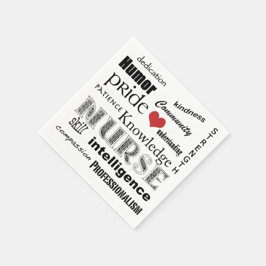 Verpleegkundige kenmerken + rood hart servetten (Hoek)