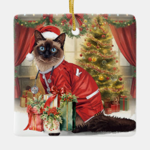 Verpleegkundige kersttijd op de werkvloer keramisch ornament