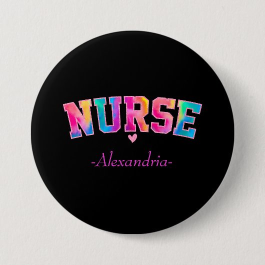 Verpleegkundige kleur ronde button 7,6 cm (Voorkant)