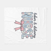 Verpleegkundige Labor & Bevalling Bloem Boog Vinta Fleece Deken (Voorkant (Horizontaal))