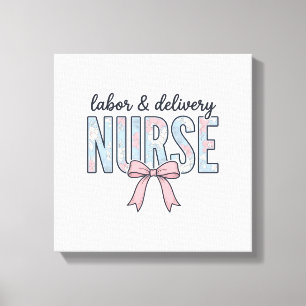 Verpleegkundige Labor & Delivery Bloemboog Vintage Canvas Afdruk