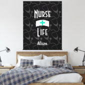 Verpleegkundige leven Stethoscoop Medisch Patroon Canvas Afdruk (Insitu (Slaapkamer))
