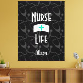 Verpleegkundige leven Stethoscoop Medisch Patroon Canvas Afdruk (Insitu (Woonkamer))