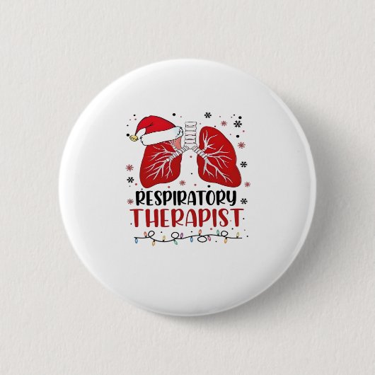 Verpleegkundige longtherapeut Kerstmis, Long Kerst Ronde Button 5,7 Cm (Voorkant)