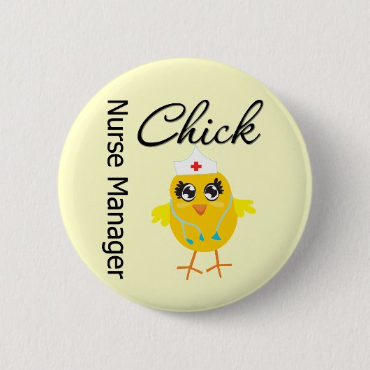 Verpleegkundige Manager Chick v1 Ronde Button 5,7 Cm (Voorkant)