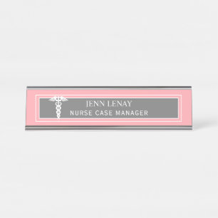 Verpleegkundige Manager Medical Caduceus Blush Pin Bureau Naambordje
