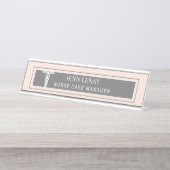 Verpleegkundige Manager Medical Caduceus Blush Pin Bureau Naambordje (Voorkant)