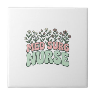 Verpleegkundige Medische Chirurgie Bloemig Vintage Tegeltje