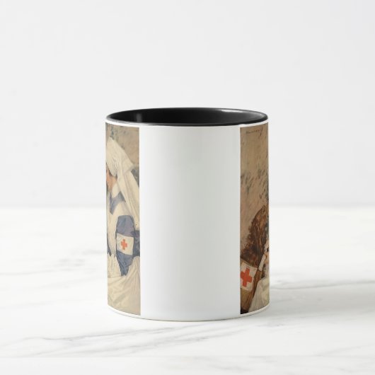 Verpleegkundige met Golden Retriever 1917  WW1 Mok (Midden)